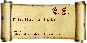 Mihajlovics Edda névjegykártya